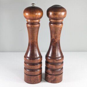 Vintage XL wooden Salt and Pepper set, Baribocraft Baribomaid Large wooden